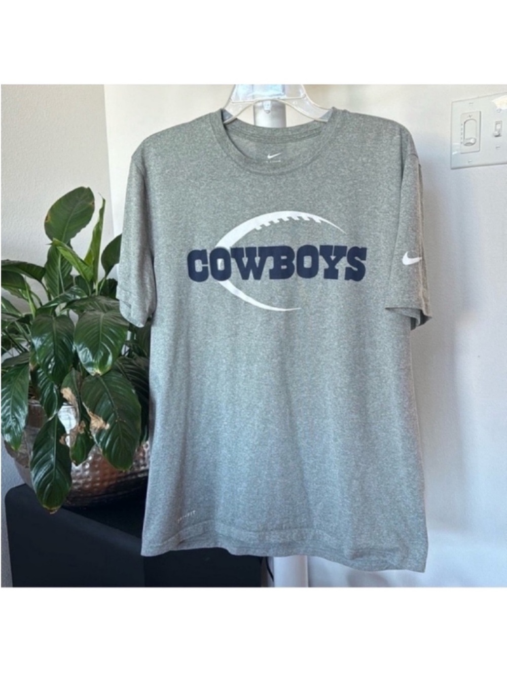 Nike Dri fit Men’s NFL Dallas Cowboys tee/T shirt/Shirt/Top Sz L Gray Blue